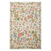 6x9 Ivory, Green, Pink Color Hand Woven Caucasian Needlepoint Wool Traditional Oriental Rug